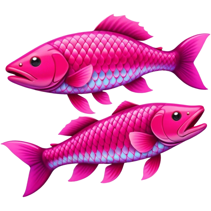 Neon pink pike fish  emoji