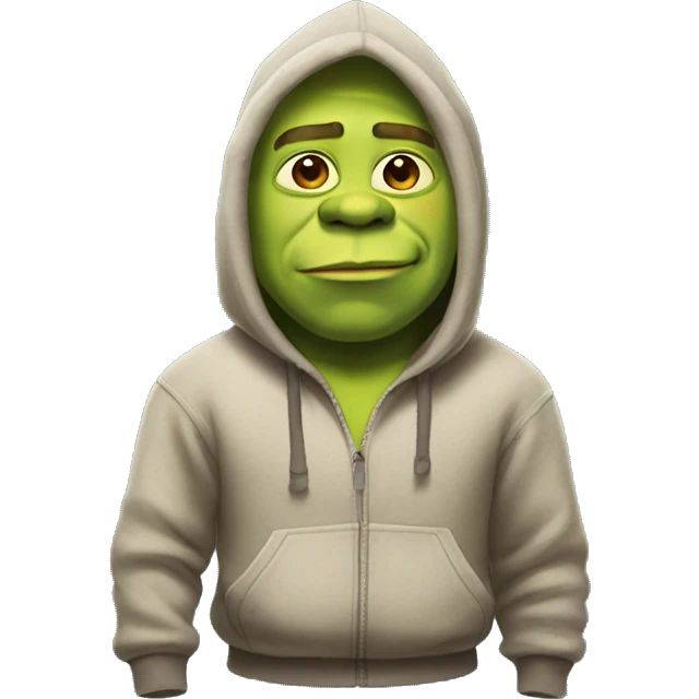 Shrek wearing a hoodie emoji