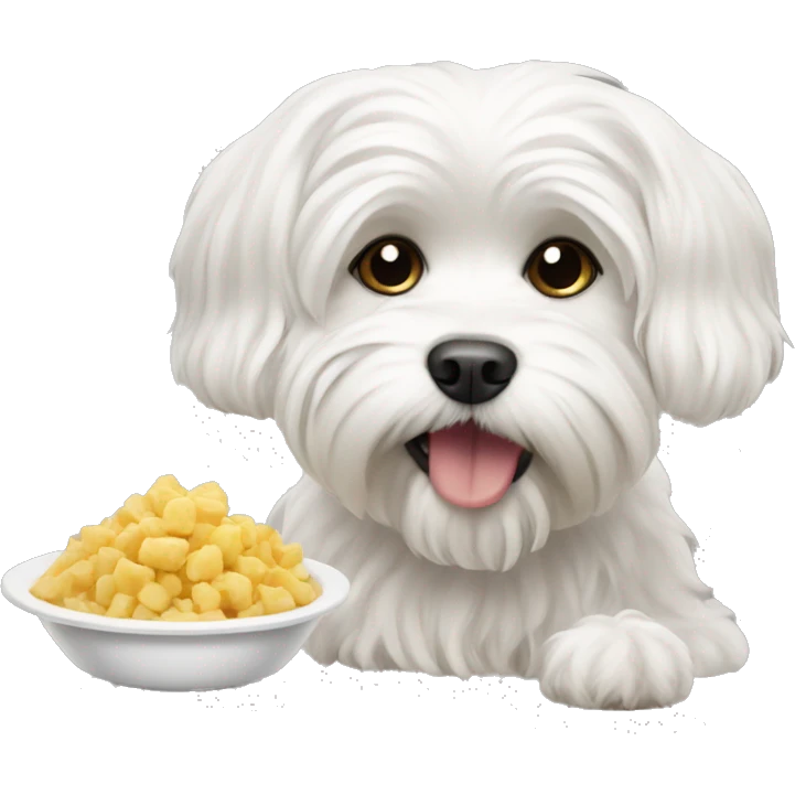Maltese dog eating  emoji