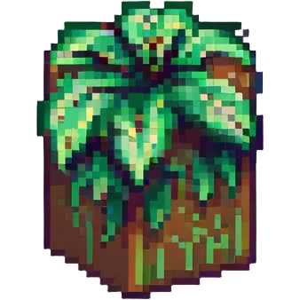 Minecraft grass block, square shape, brown and green, smooth emoji
