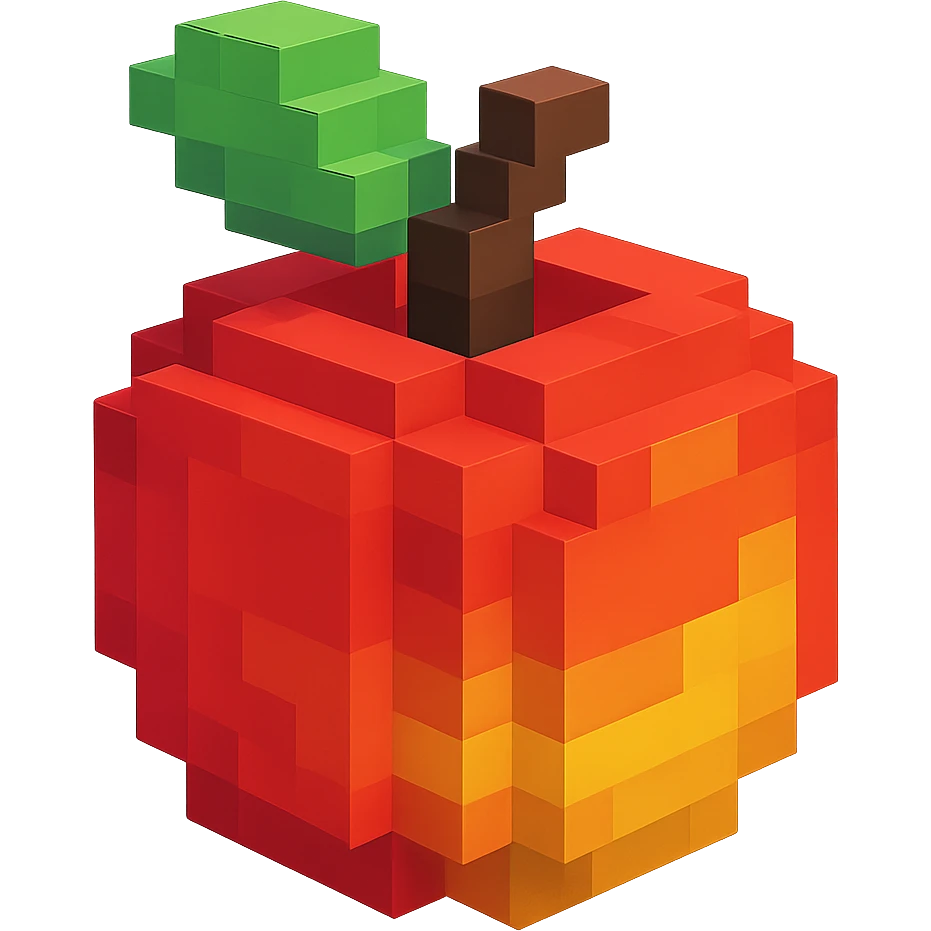 A voxel-style apple. emoji