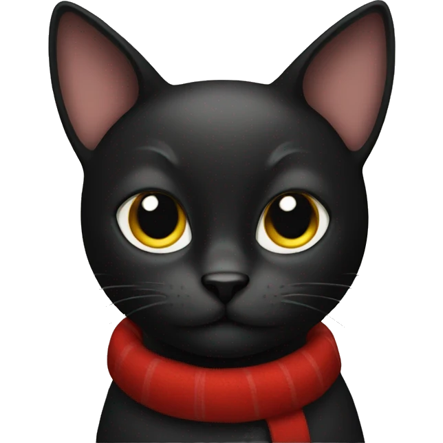 Black cat Christmas emoji