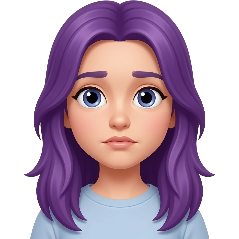 GIRL WITH LONG PURPLE HAIR IS QUESTIONING emoji