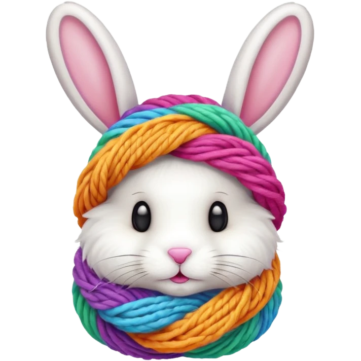 Bunny with yarn ball on head emoji