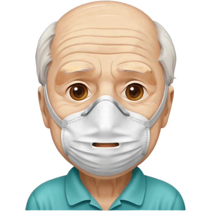 old man with simple ambulance mask  emoji