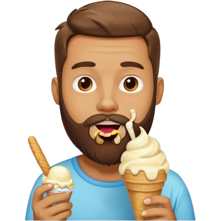 bearded man ice cream emoji
