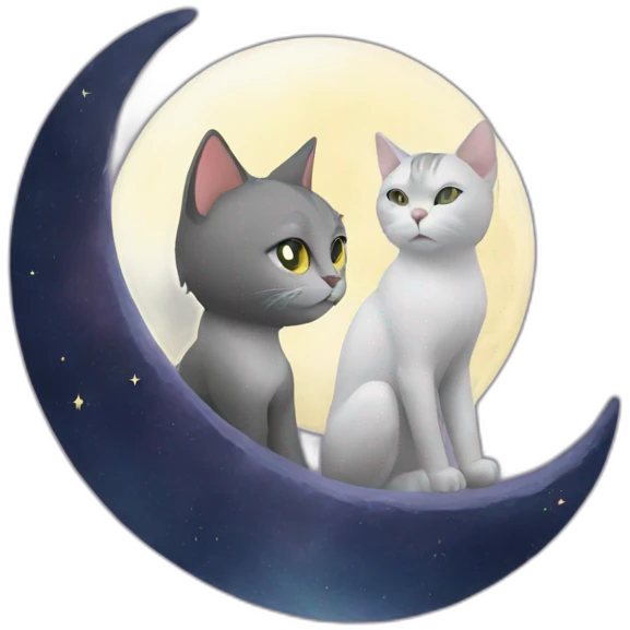 Cat and moon emoji
