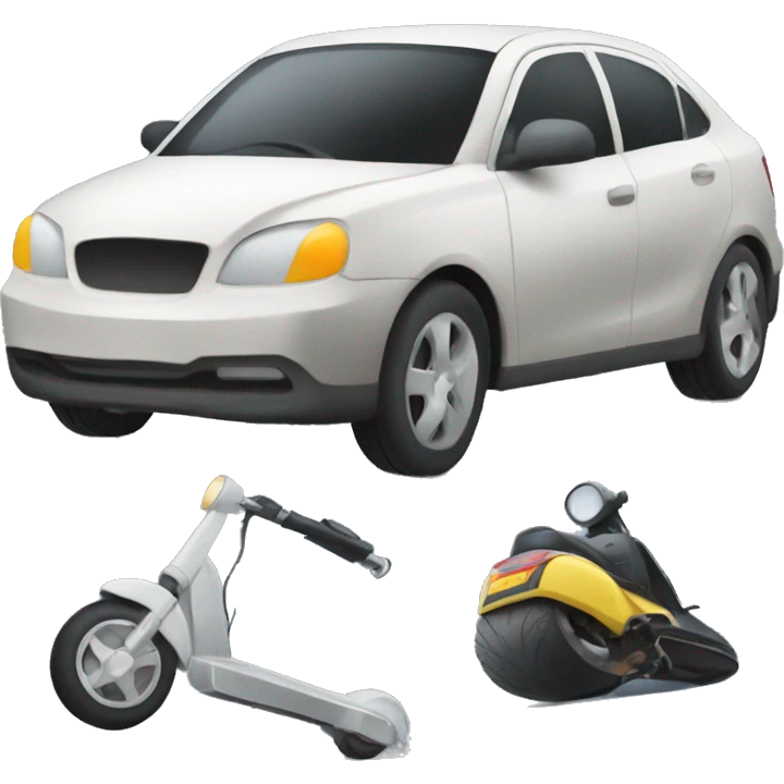 Car scooter accident emoji