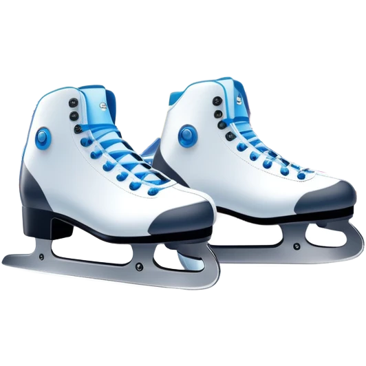 An icon showing a pair of speed skates gliding on an icy track, leaving sharp trails. The background features a grand speed skating arena with spectators, bright lights, and a winter landscape visible through the open structure. Transparent background enhances the dynamic motion. emoji