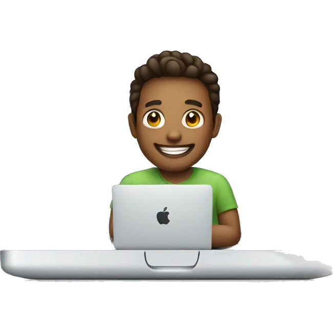 happy developer with a macbook emoji