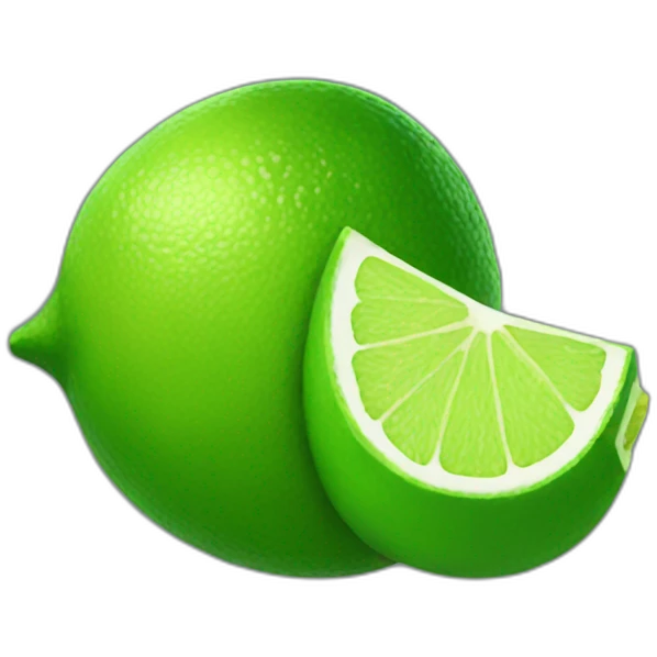 Green lips biting a lime emoji