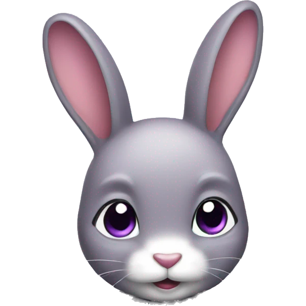 a rabbit that has a very small body, purple human like front hair emoji