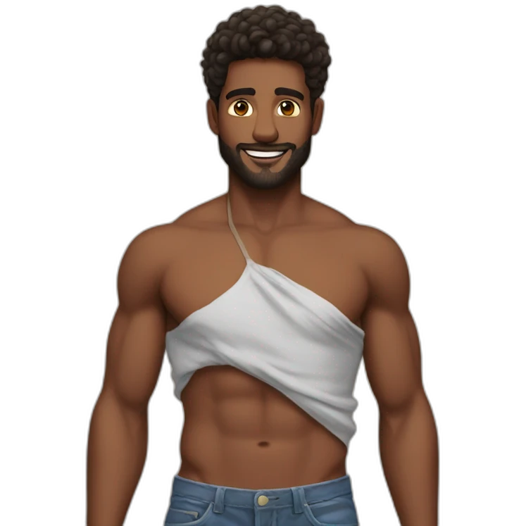 handsome shirtless man gay emoji