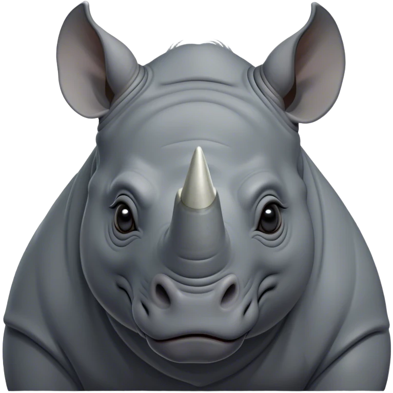Cinematic Noble Rhinoceros Portrait Emoji, Poised and regal, with a massive, powerful build and a thick, armored hide of slate gray, deep-set soulful piercing eyes, Simplified yet sharp and sophisticated features, highly detailed, glowing with a soft, dignified glow, high shine, intelligent and formidable, stylized with an air of ancient might, focused and attentive, soft glowing outline, capturing the essence of a watchful and commanding behemoth, so majestic it feels as though it could charge out of the screen with effortless authority! emoji