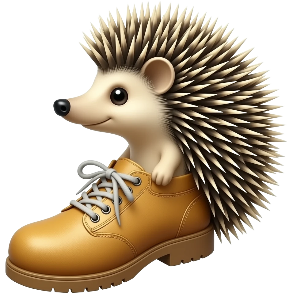 A hybrid of a shoe hedgehog and a banana fruit. A hedgehog banana is a banana with a hedgehog face and hedgehog spines. emoji