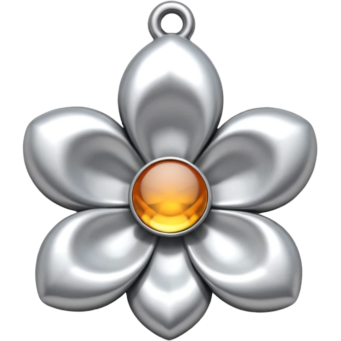 silver flower shape charm emoji