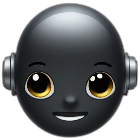cute black robot face emoji
