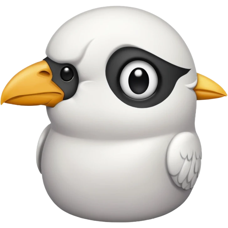 a white crow emoji with a frown emoji