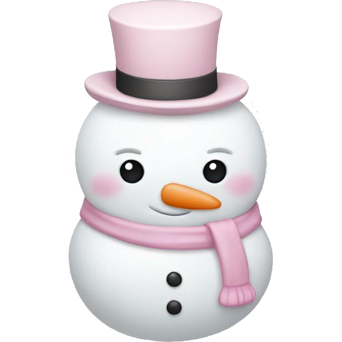 Cute white and light pink snowman emoji
