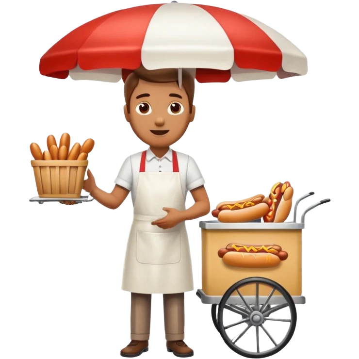 hotdog seller in New York with cart emoji