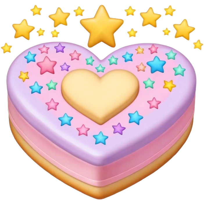 Pastel de 🫀 con estrellas emoji