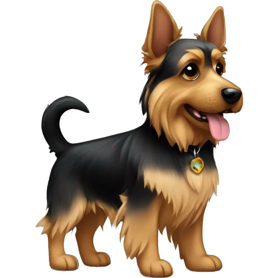 Yorkie and German shepherd standing next to each other emoji