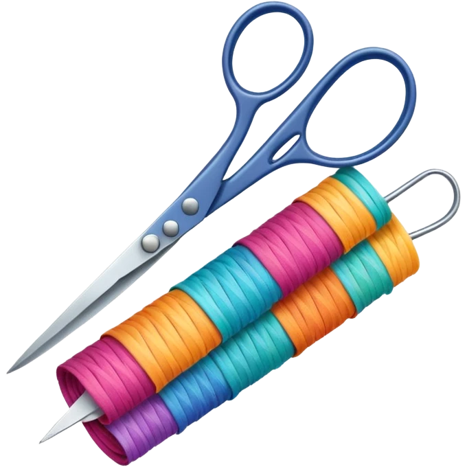 rolled fabric with scissors emoji