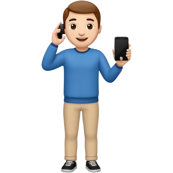 a single full body 3D bitmoji showing the action of talking to someone on mobile emoji