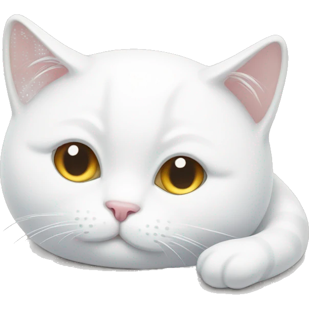 curled up white cat emoji