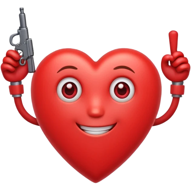 corazon de caricatura, amable, alegre, romantico, que tenga bracitos, ojos y sonrisa emoji
