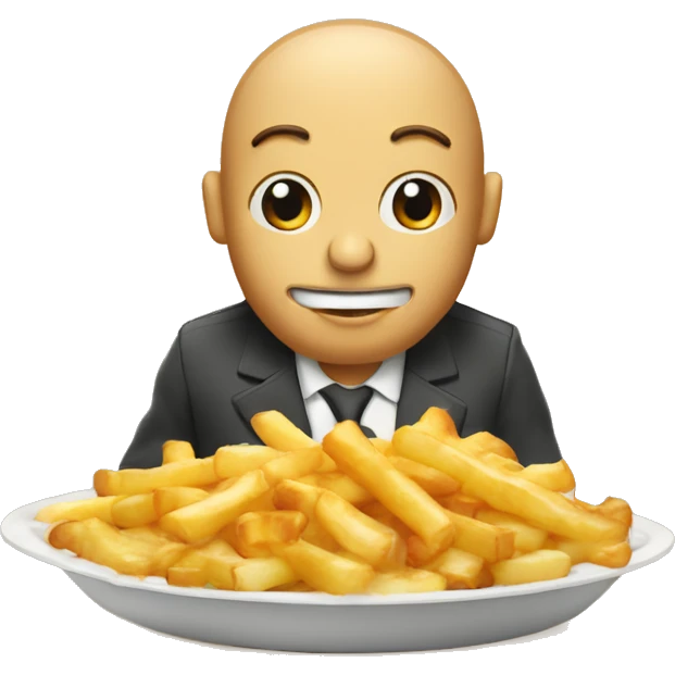 Monsieur qui mange une poutine emoji