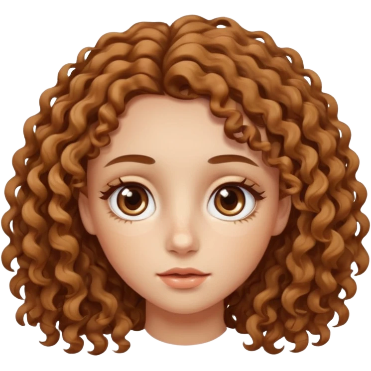 girl with wavy curly hair, almond shaped eyes, birthmark near her eye emoji