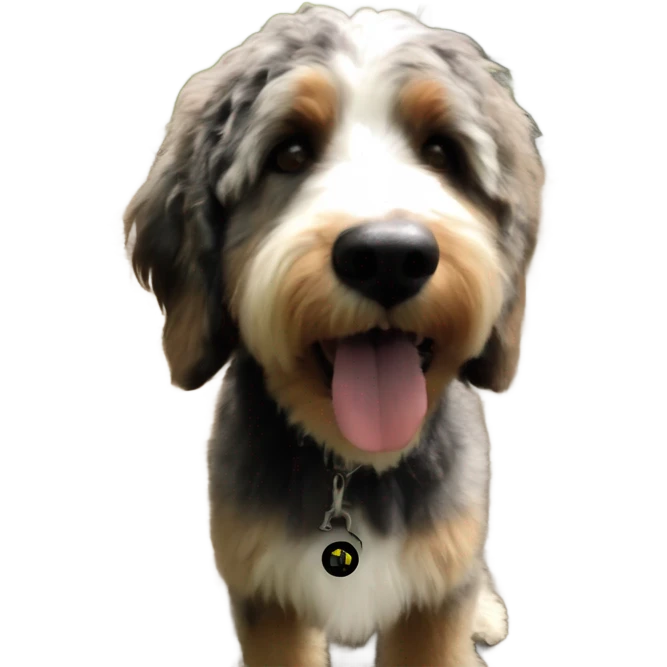Bernedoodle on Hiking trail emoji