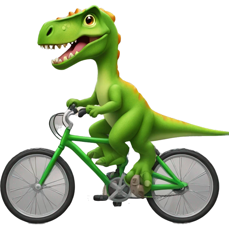 Dinosaur riding a bike emoji