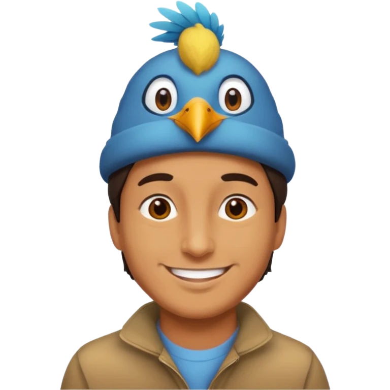 man with a bird hat emoji