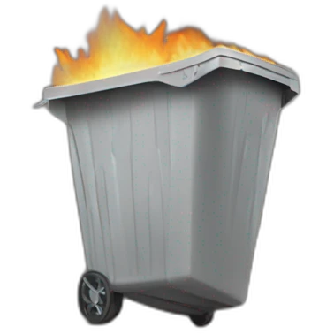 Big trash bin on fire  emoji