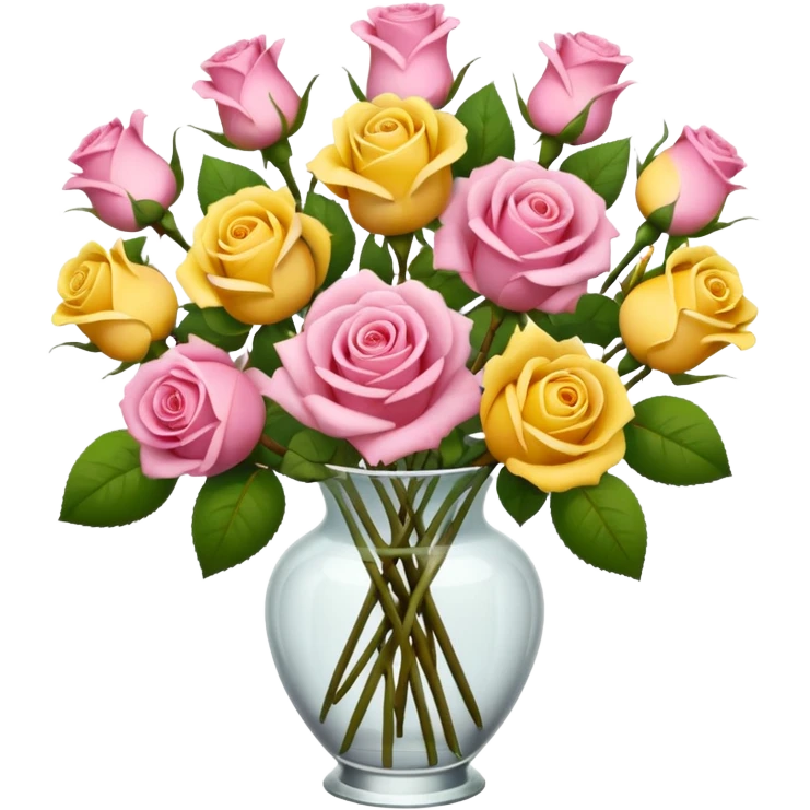 a beautiful pink and yellow rose bouquet emoji