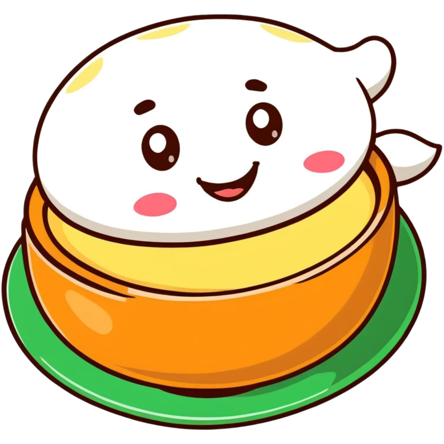 cute idli with smiling face emoji