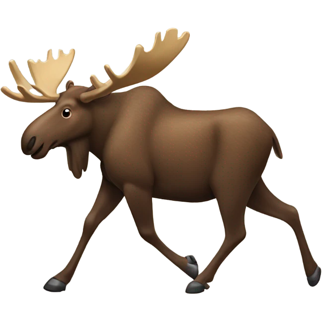Moose carrying an arm emoji