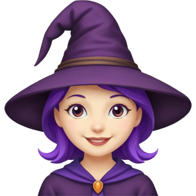 witch in purple hat cute emoji