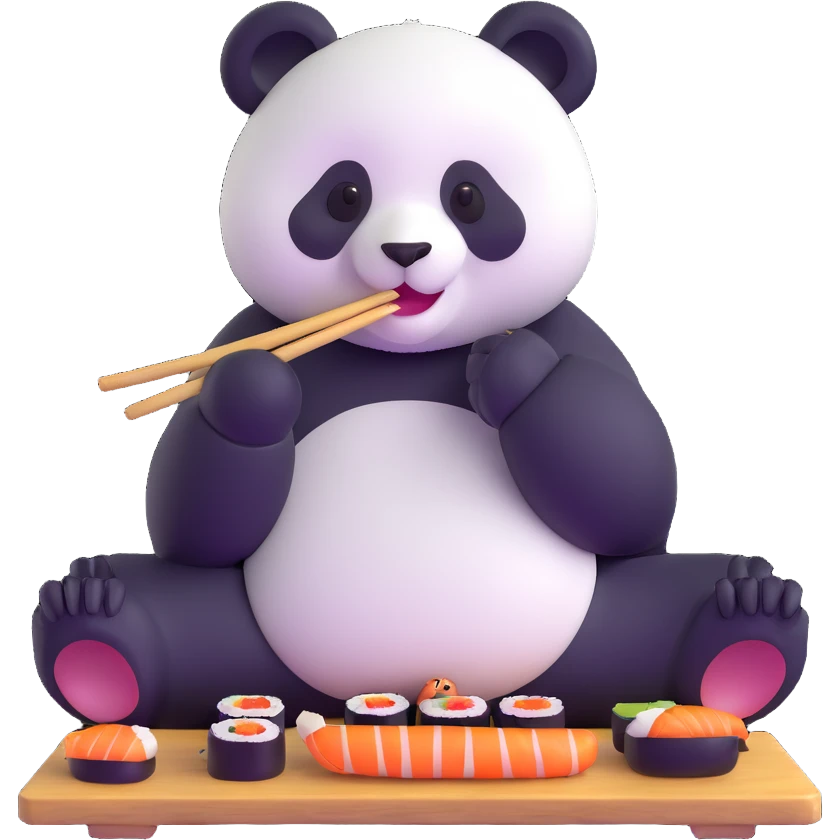 panda eating sushi emoji