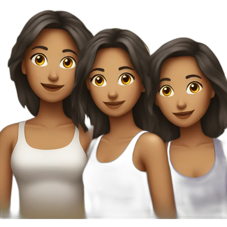 3 latin female friends emoji