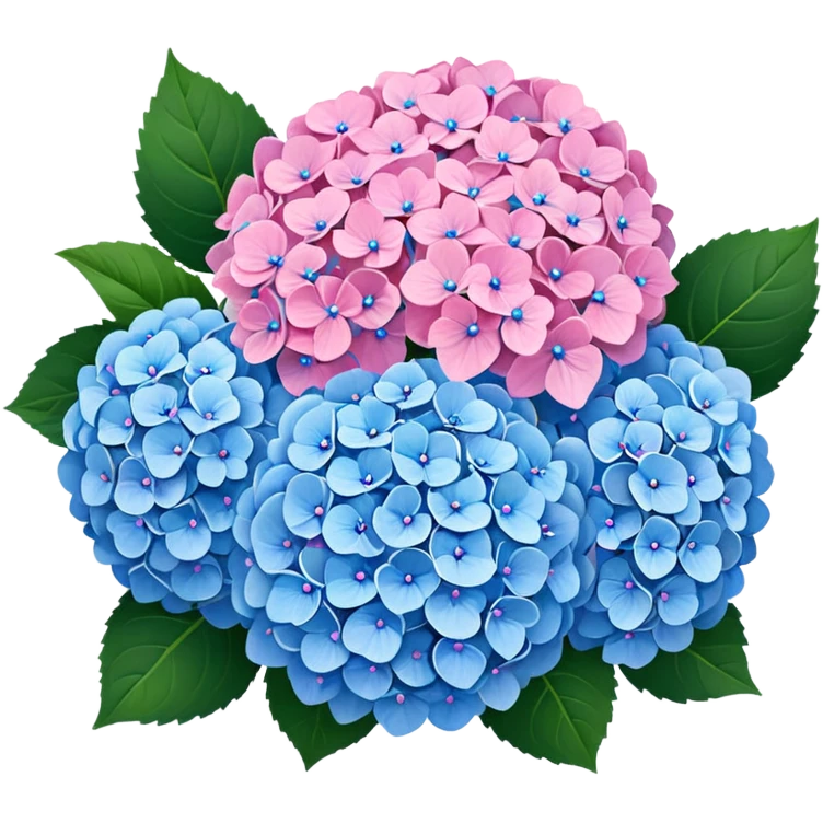 Hydrangea pink and blue mixed emoji