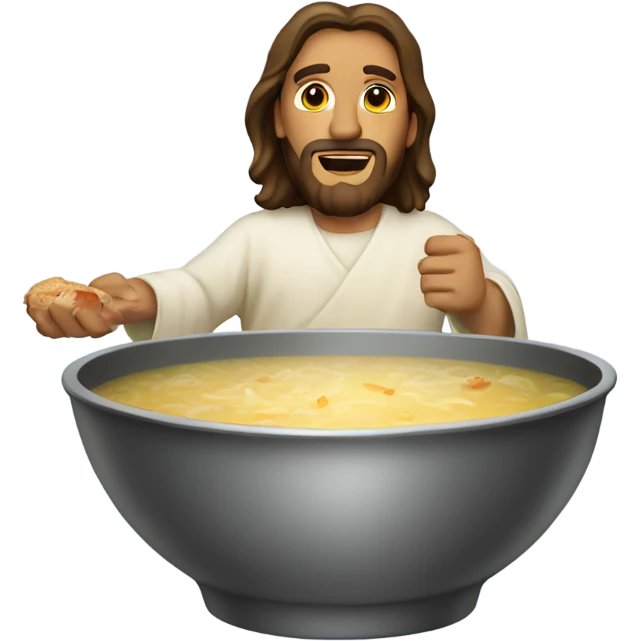 Jesus making chicken soup emoji