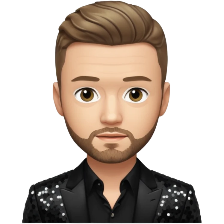 Justin Timberlake from 'N Sync with dark blonde hair, black sequin outfit emoji