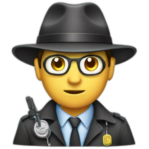 detective hacker with computer emoji