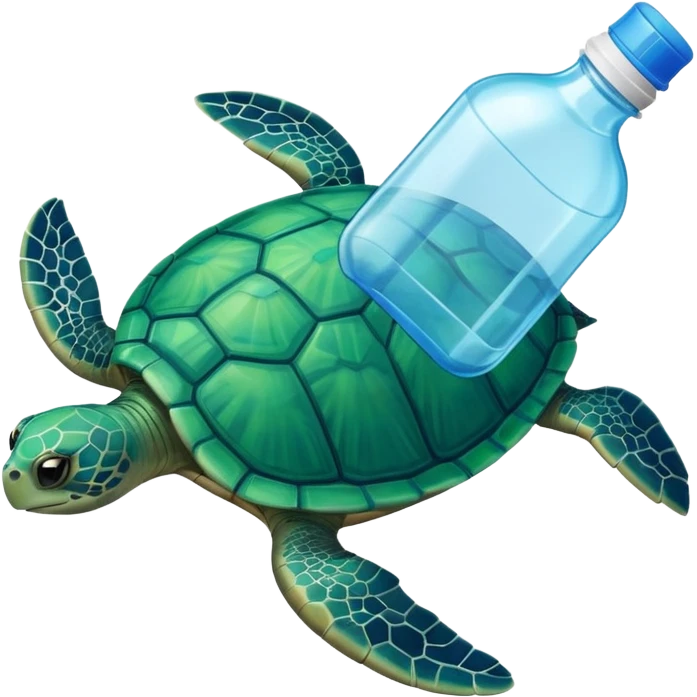 turtle with plastic bottle emoji