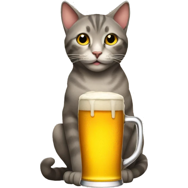 Cat with a beer emoji