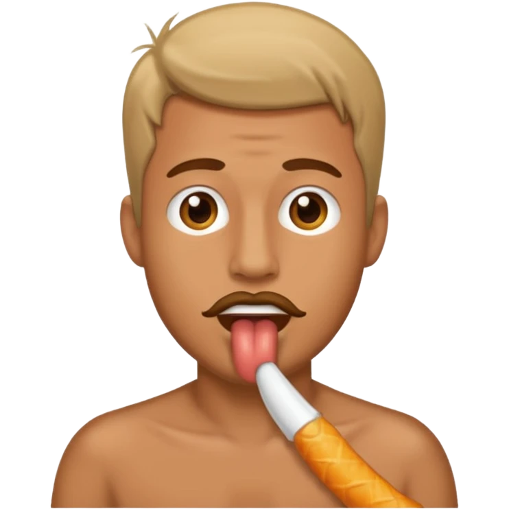 Guy with a dick in his mouth emoji