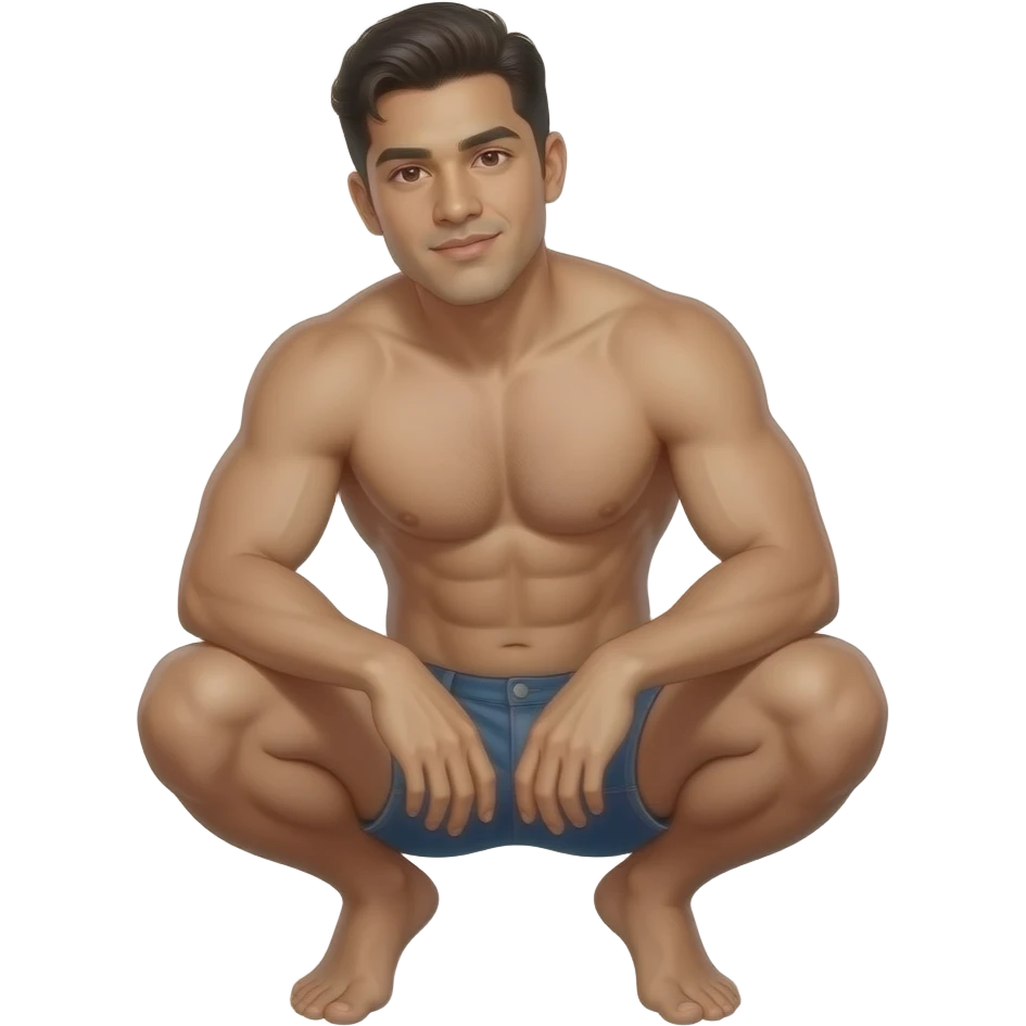 Gay nude, Mexican guy that’s built, crouching down emoji